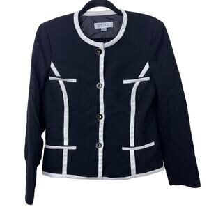 Women's Kasper Black and White Blazer Jacket